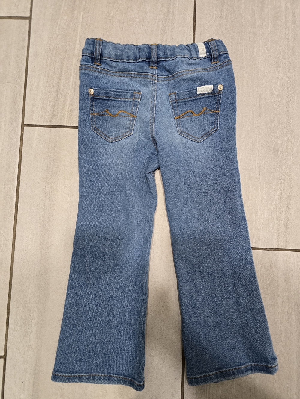 7 For All Mankind Girls 4T Flare Jeans Light Wash Stretch Denim